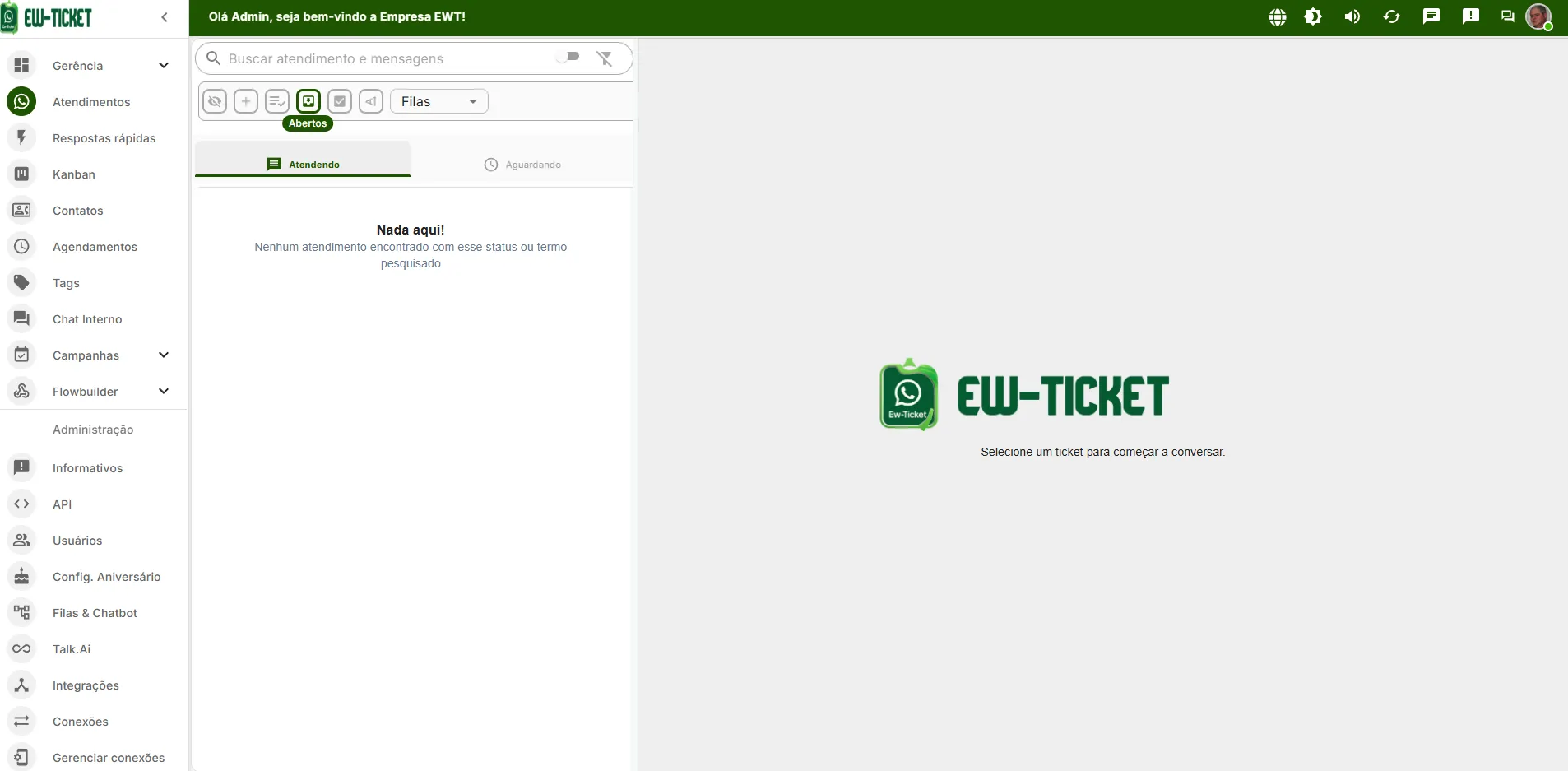 [Atendimento: painel de atendimento do EW-TICKET]